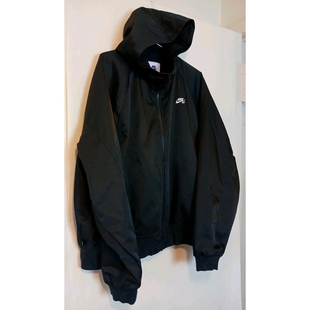 Nike SB Mens Skateboard Black Skater Jacket Embroidered Logo Size XL  D163